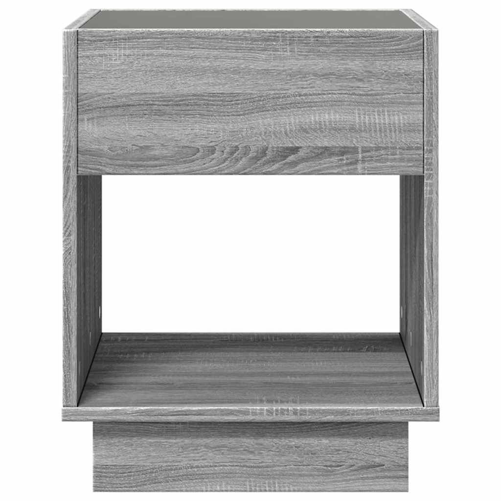 vidaXL Coffee Table with Infinity LED Grey Sonoma 40x40x50 cm 6