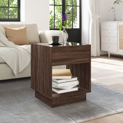 vidaXL Coffee Table with Infinity LED Brown Oak 40x40x50 cm 4