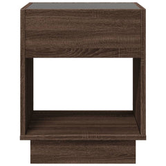 vidaXL Coffee Table with Infinity LED Brown Oak 40x40x50 cm 6