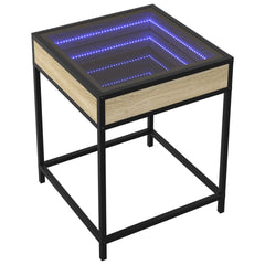 vidaXL Coffee Table with Infinity LED Sonoma Oak 40x40x51 cm 3