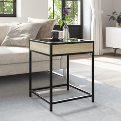 vidaXL Coffee Table with Infinity LED Sonoma Oak 40x40x51 cm 4