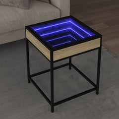vidaXL Coffee Table with Infinity LED Sonoma Oak 40x40x51 cm 1