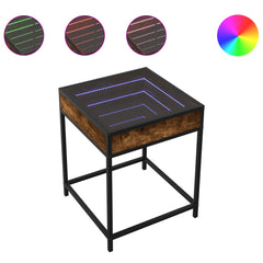 vidaXL Coffee Table with Infinity LED Smoked Oak 40x40x51 cm 2