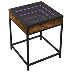 vidaXL Coffee Table with Infinity LED Smoked Oak 40x40x51 cm 3