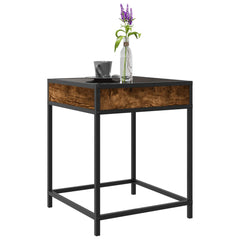 vidaXL Coffee Table with Infinity LED Smoked Oak 40x40x51 cm 5