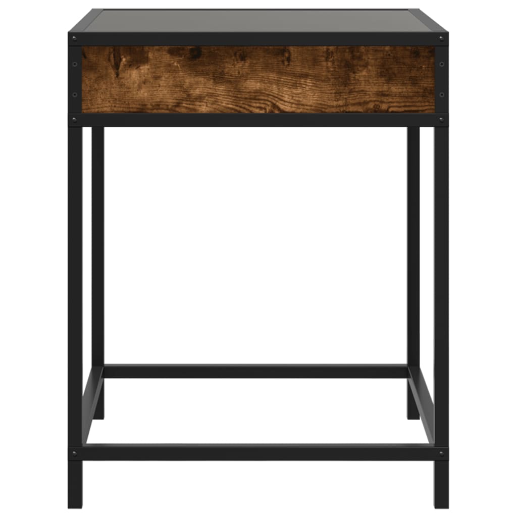 vidaXL Coffee Table with Infinity LED Smoked Oak 40x40x51 cm 6