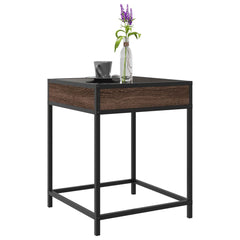 vidaXL Coffee Table with Infinity LED Brown Oak 40x40x51 cm 5