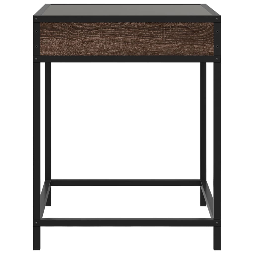 vidaXL Coffee Table with Infinity LED Brown Oak 40x40x51 cm 6