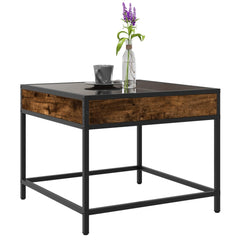 vidaXL Coffee Table with Infinity LED Smoked Oak 50x50x41 cm 5