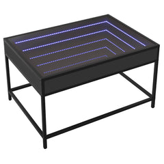 vidaXL Coffee Table with Infinity LED Black 70x50x41 cm 3