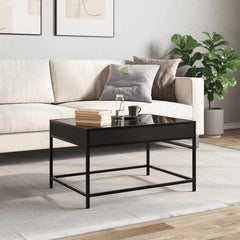 vidaXL Coffee Table with Infinity LED Black 70x50x41 cm 4