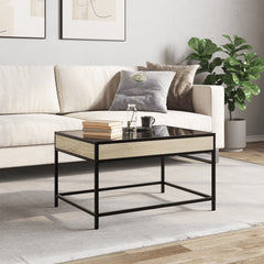 vidaXL Coffee Table with Infinity LED Sonoma Oak 70x50x41 cm 4