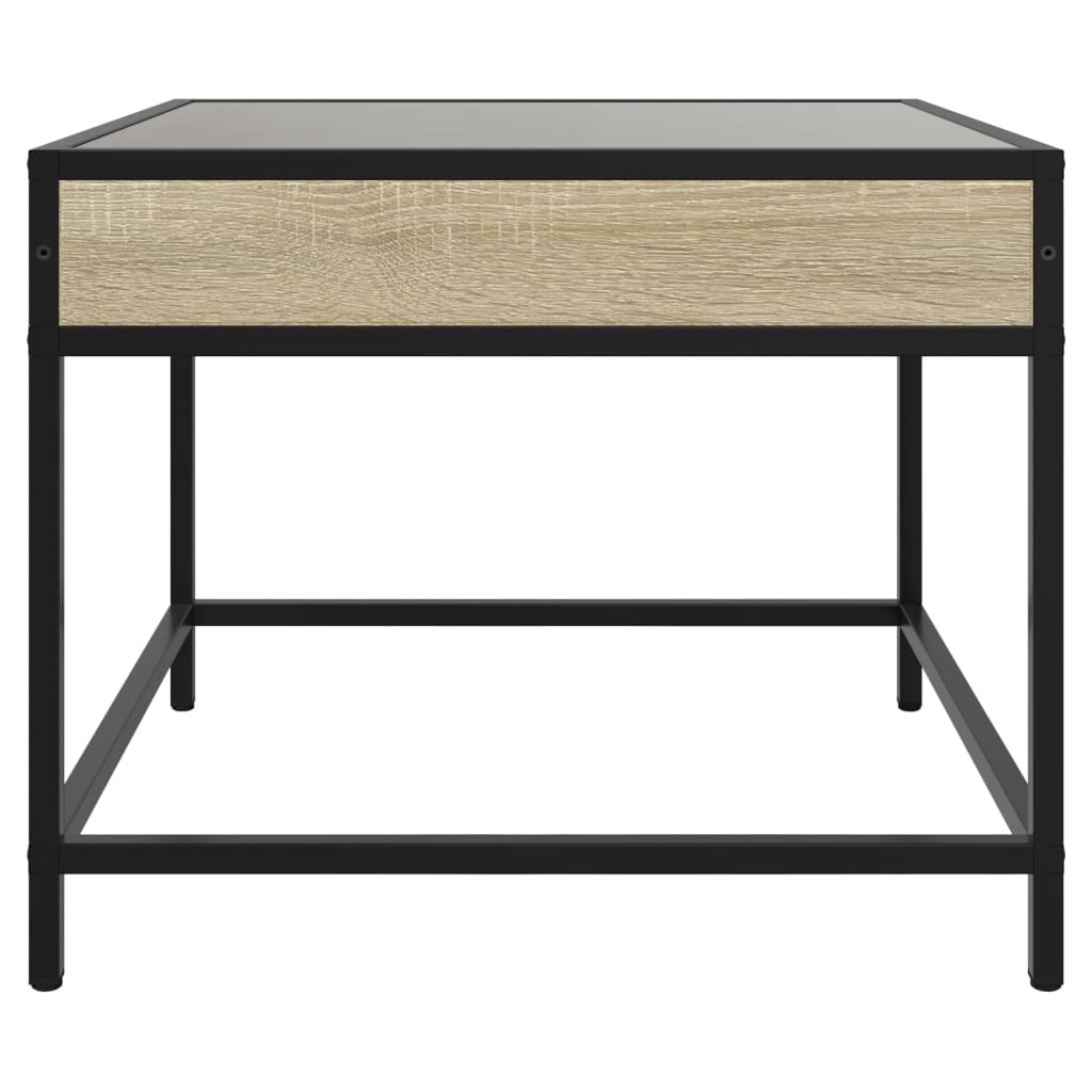 vidaXL Coffee Table with Infinity LED Sonoma Oak 70x50x41 cm 6