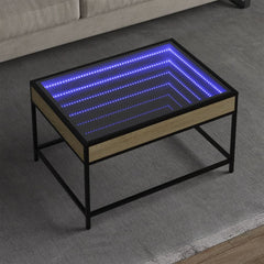 vidaXL Coffee Table with Infinity LED Sonoma Oak 70x50x41 cm 1