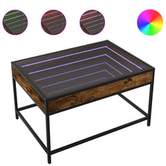 vidaXL Coffee Table with Infinity LED Smoked Oak 70x50x41 cm 2
