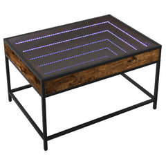 vidaXL Coffee Table with Infinity LED Smoked Oak 70x50x41 cm 3