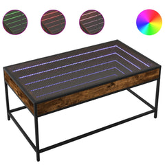 vidaXL Coffee Table with Infinity LED Smoked Oak 90x50x41 cm 2