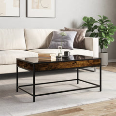 vidaXL Coffee Table with Infinity LED Smoked Oak 90x50x41 cm 4