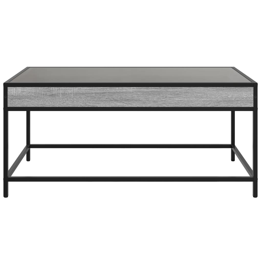 vidaXL Coffee Table with Infinity LED Grey Sonoma 90x50x41 cm 6