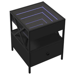 vidaXL Coffee Table with Infinity LED Black 40x40x51 cm 3