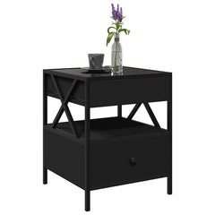 vidaXL Coffee Table with Infinity LED Black 40x40x51 cm 5