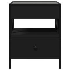 vidaXL Coffee Table with Infinity LED Black 40x40x51 cm 6