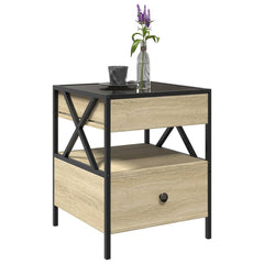 vidaXL Coffee Table with Infinity LED Sonoma Oak 40x40x51 cm 5
