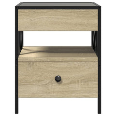 vidaXL Coffee Table with Infinity LED Sonoma Oak 40x40x51 cm 6