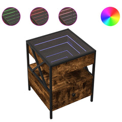 Coffee Table with Infinity LED Smoked oak