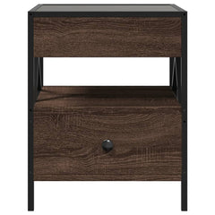 vidaXL Coffee Table with Infinity LED Brown Oak 40x40x51 cm 6