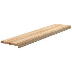 Stair Treads Untreated Solid Wood Oak Depth 25 cm 4 pcs Natural 120 cm