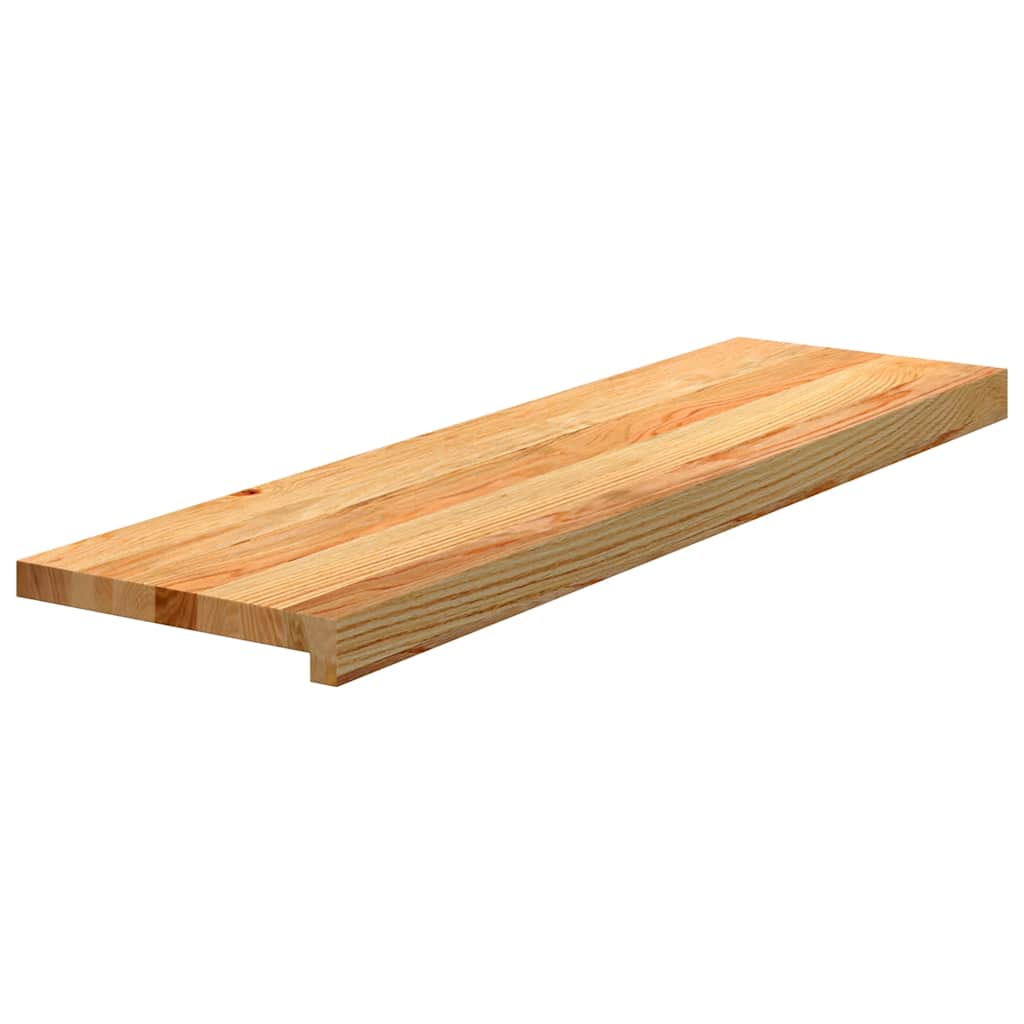 Stair Treads Solid Wood Oak Depth 25 cm 12 pcs Light Brown 90 cm