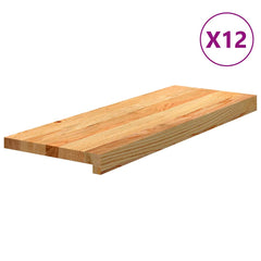 Stair Treads Solid Wood Oak Depth 30 cm 12 pcs Light Brown 70 cm