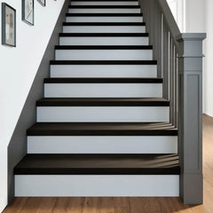 vidaXL Stair Treads 16 pcs Brown Black 90x25x2 cm Solid Wood Oak 1