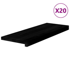 vidaXL Stair Treads 20 pcs Brown Black 70x25x2 cm Solid Wood Oak 2