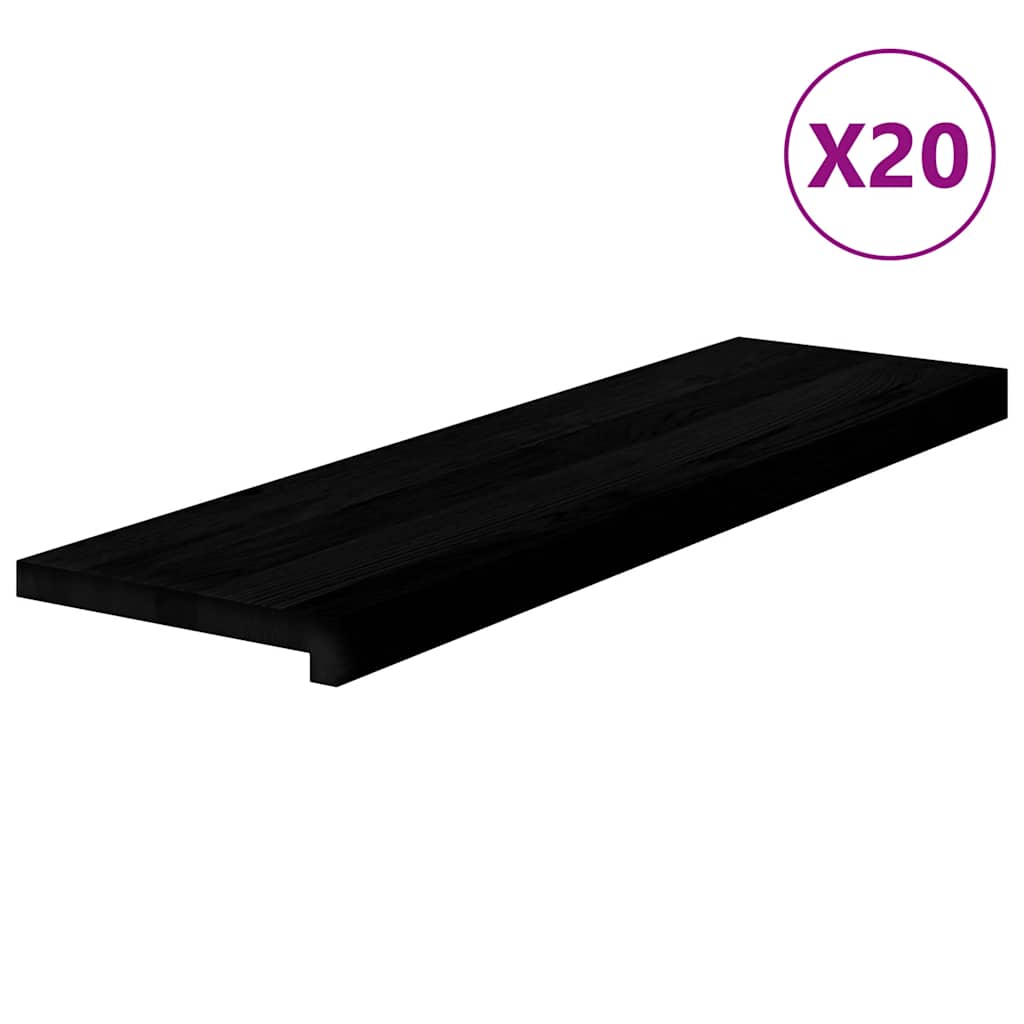 Stair Treads Brown Black Solid Wood Oak