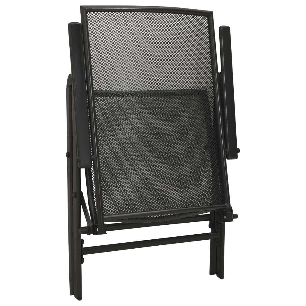 vidaXL Reclining Garden Chair Set 5 pcs Anthracite Powder-coated Steel 6