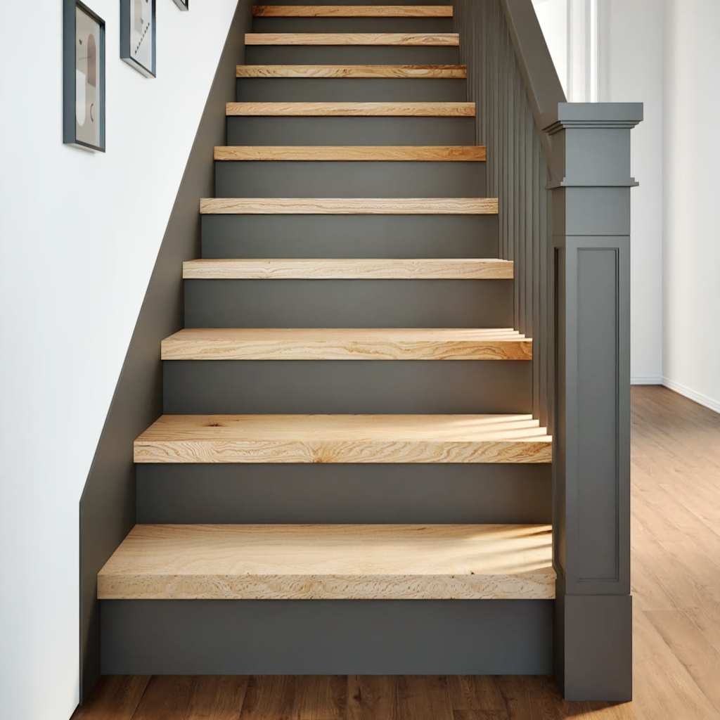 vidaXL Stair Treads 2 pcs Untreated 80x30x2 cm Solid Wood Oak 1