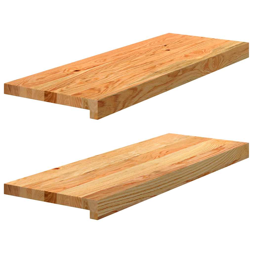 vidaXL Stair Treads 2 pcs Light Brown 70x25x2 cm Solid Wood Oak 2