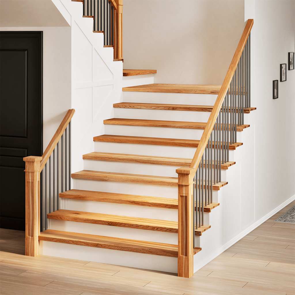 Stair Treads Solid Wood Oak Depth 30 cm 2 pcs Light Brown 120 cm