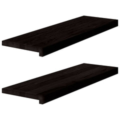 vidaXL Stair Treads 2 pcs Brown Black 80x30x2 cm Solid Wood Oak 2