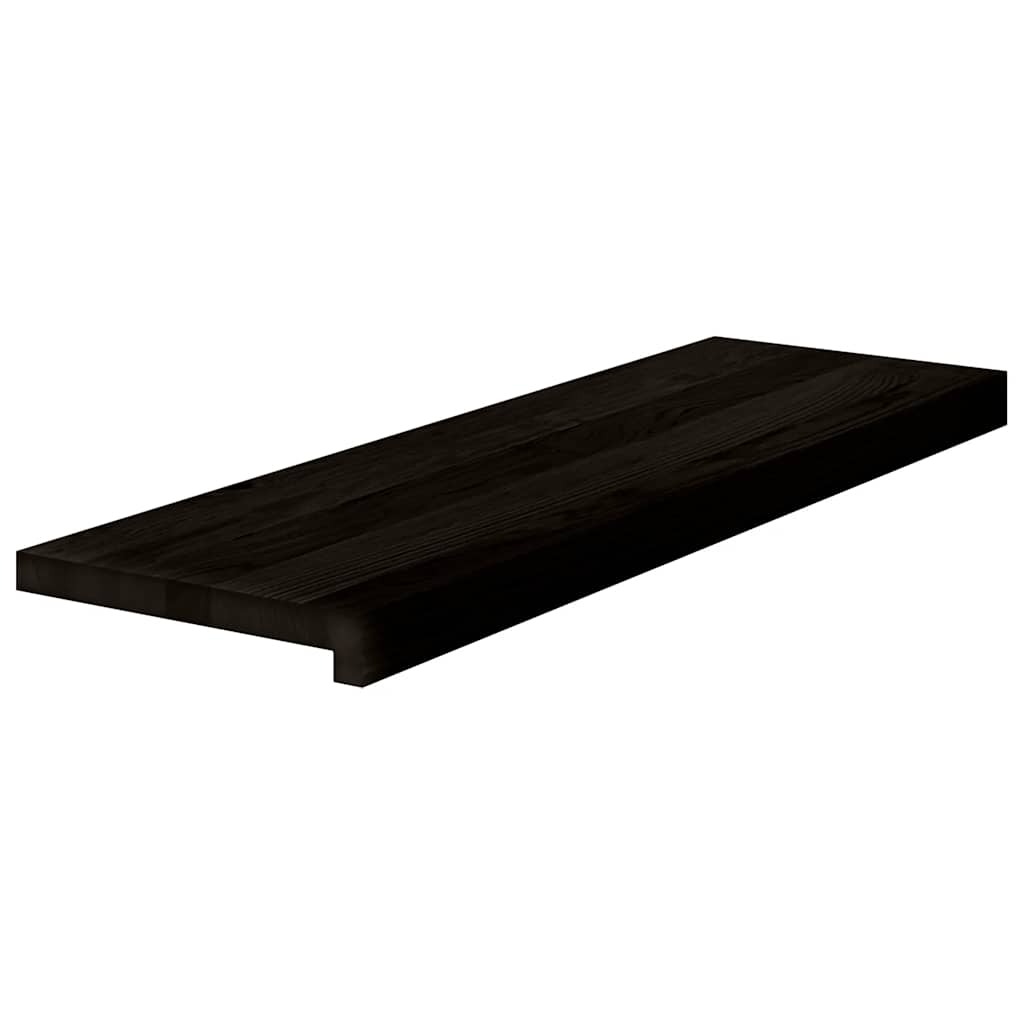 vidaXL Stair Treads 2 pcs Brown Black 80x30x2 cm Solid Wood Oak 3