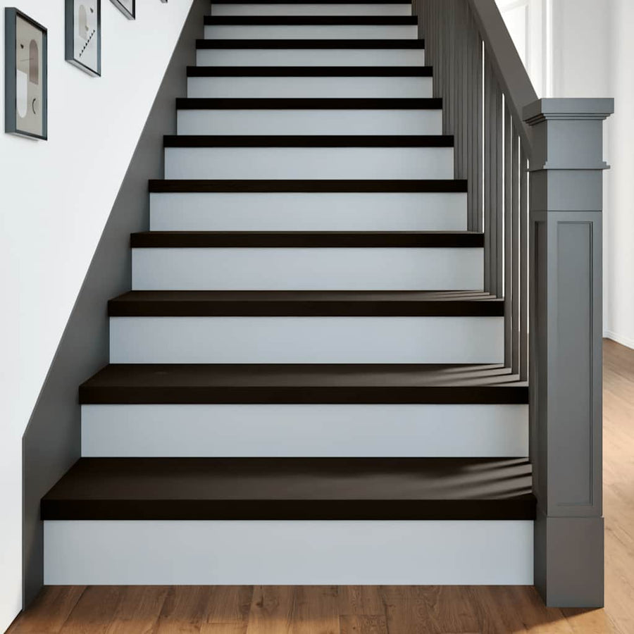 vidaXL Stair Treads 2 pcs Brown Black 100x30x2 cm Solid Wood Oak 1