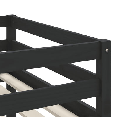 Kids' Loft Bed with Tunnel White&Black 90x190 cm Solid Wood Pine