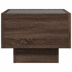 vidaXL Bedside Table with Infinity LED Brown Oak 40x40x30 cm 6