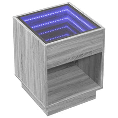 vidaXL Bedside Table with Infinity LED Grey Sonoma 40x40x50 cm 3