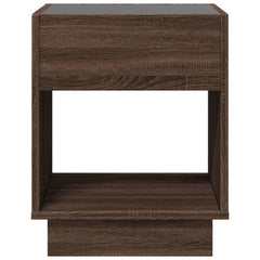 vidaXL Bedside Table with Infinity LED Brown Oak 40x40x50 cm 6
