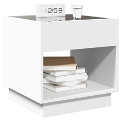 vidaXL Bedside Table with Infinity LED White 50x50x50 cm 5