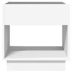 vidaXL Bedside Table with Infinity LED White 50x50x50 cm 6