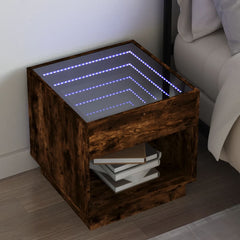 vidaXL Bedside Table with Infinity LED